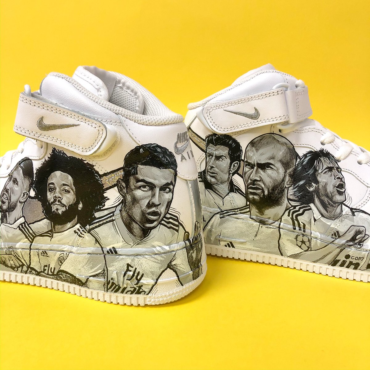 Melonkicks on Twitter: "NIKE AIR FORCE 1 MID. "Real Madrid Legends" Pide tus en / Order your custom shoes on https://t.co/VFWB49f5ap 📦 Envíos a todo el mundo. ✈️ Worldwide