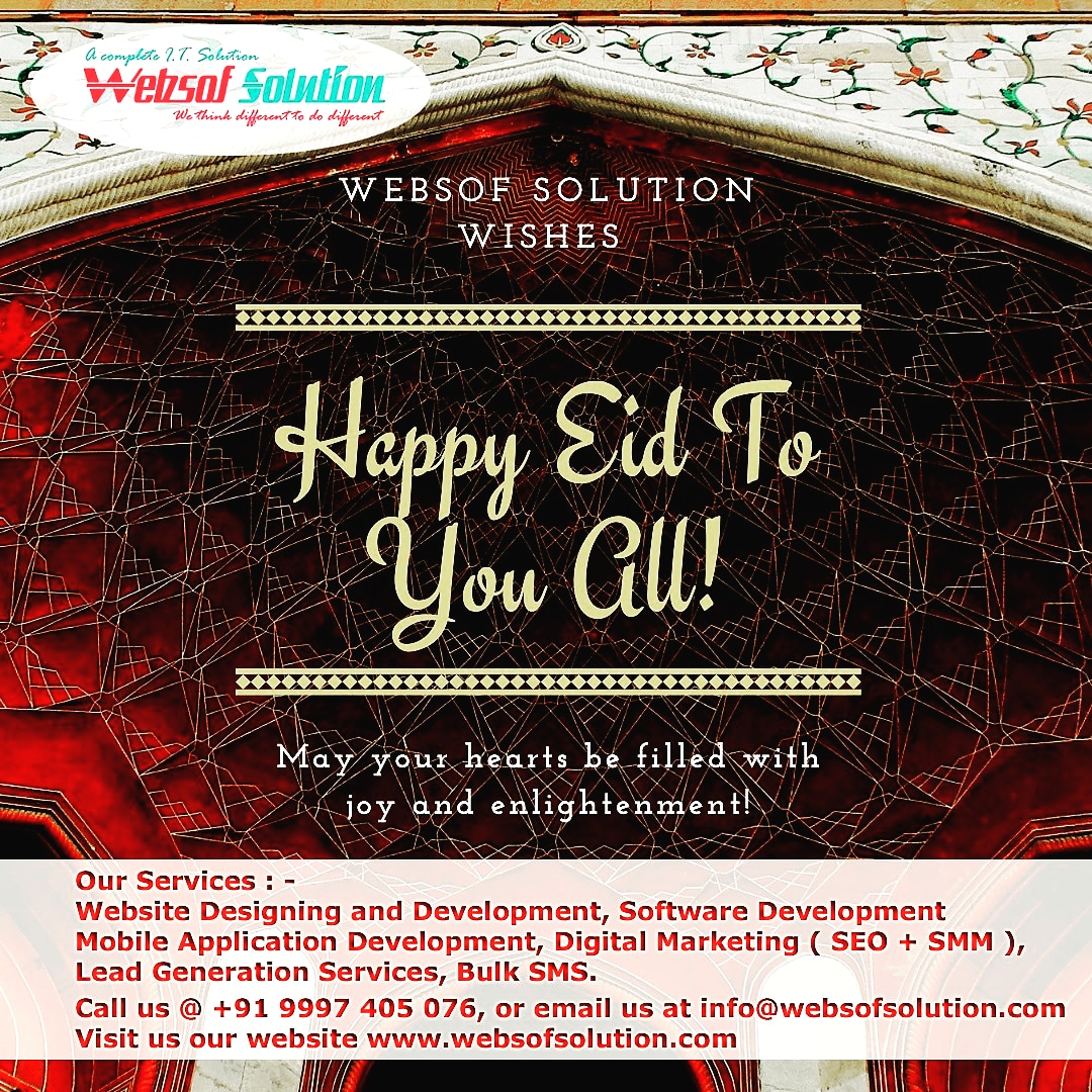 websofsolution's tweet image. Happy Eid to all,
Celebrate this Eid at home to be safe. Stay home be safe.

Thanks and Regards
Faisal Salim
Websof Solution
websofsolution.com
#EidMubarak #عيد_مبارك #EidAlFitr #ChandRaat #eidmubarak2020 #StayHome #staysafe #stayhomeindia