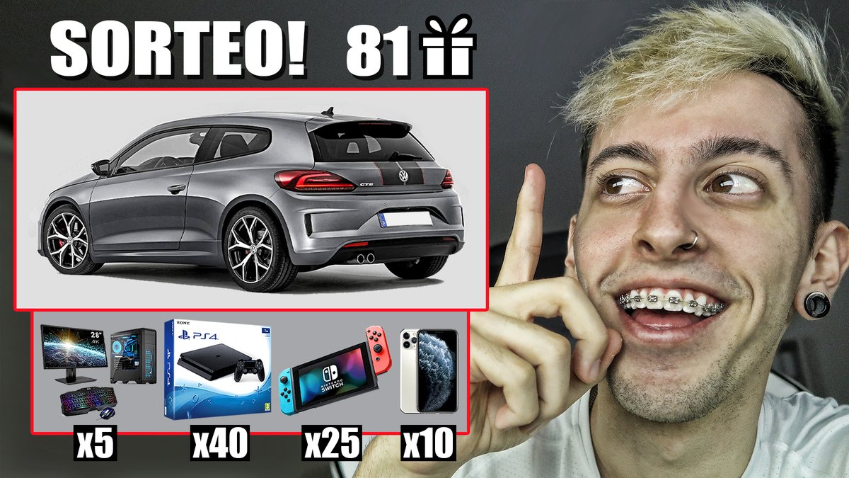 🔥 ¡SORTEO $100.000! 🔥 x1 Volkswagen Scirocco GTS 2.0 x10 iPhone 11 PRO (256 GB) x5 PC Gamer (Valorados en $3000) x25 Nintendo Switch x40 PlayStation 4 PRO 81 GANADORES :) Vídeo: youtu.be/1w3xIrPYeXM Link para participar: gleam.io/3sgVj/mega-sor… MUCHÍSIMA SUERTE! 🎉❤️