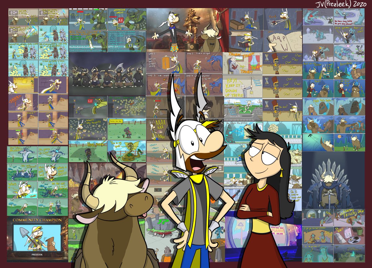 5 years ago today, I posted my first full comic of what went on to be an almost-weekly cartoon series.

Since then, there's been 200+ comics, and a myriad of experience and growth -- both personally and artistically.

It's because of you all that I kept going. Thank you 🐮❤️