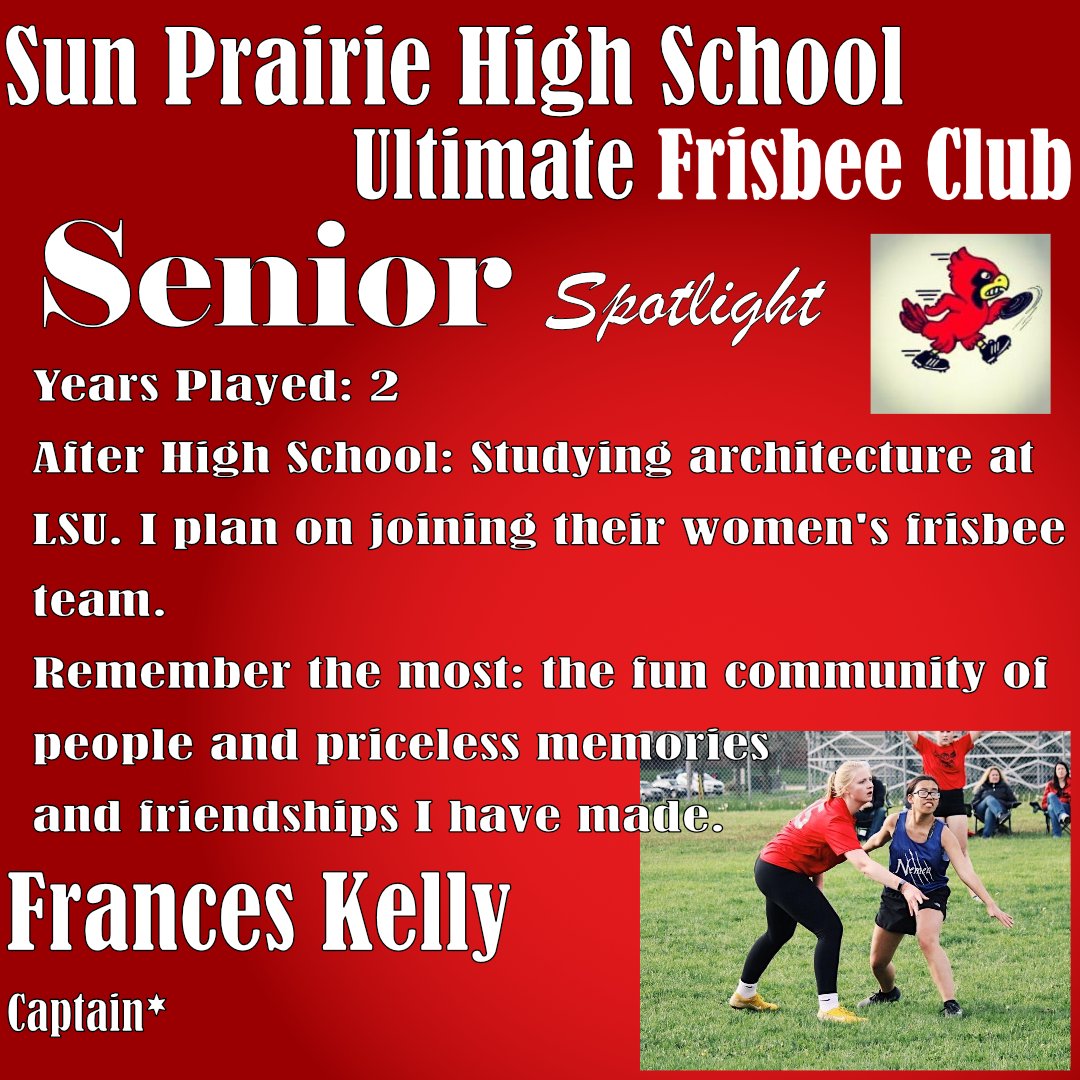 Our other senior captain...<a href="/franceskellyyyy/">Frances Kelly</a>, who in our opinion is the best Frances Kelly in the league. She leads by quiet intensity and example. She has been know to get some pretty great layout scores in the corner of the endzone.
