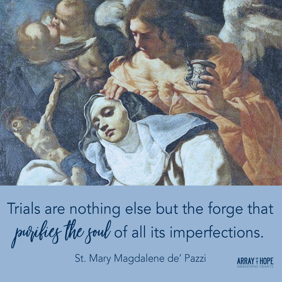 AOHMinistries's tweet photo. Happy Feast Day to St. Mary Magdalene de' Piazzi!
Put a <3 in the comments if you have found a new saint friend!
#faith #hope #love #truth #beauty #goodness #friendshipgoals #carmelite #catholic #catolico #catholiclyfe #catholiclifestyle #dailyinspo #arrayofhope #aoh https://t.co/zvVuMDgBDn