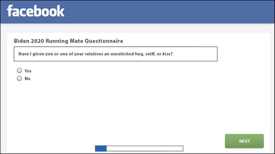 Question 2: Have I given you or one of your relatives an unsolicited hug, sniff, or kiss?(This would already disqualify a lot of people.)