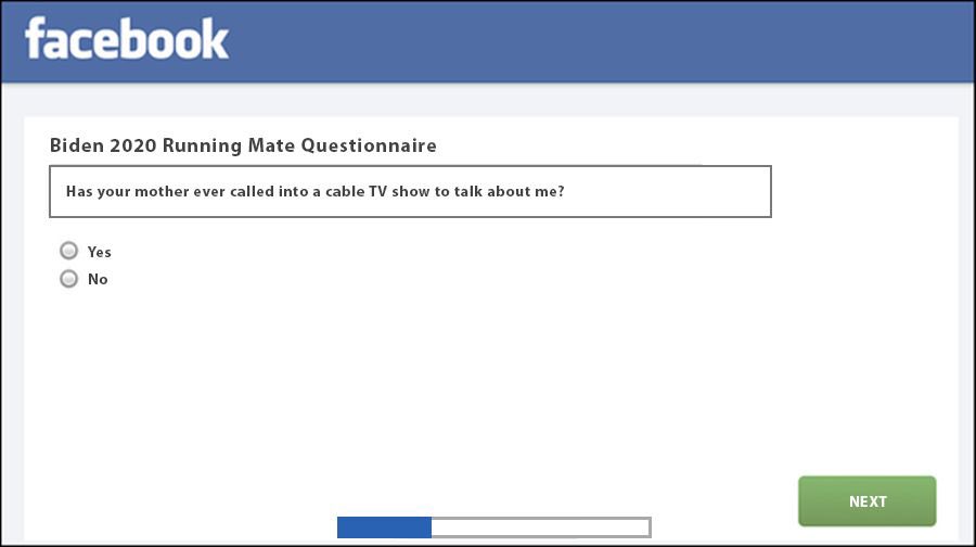 Question 3: Has your mother ever called into a cable TV show to talk about me?