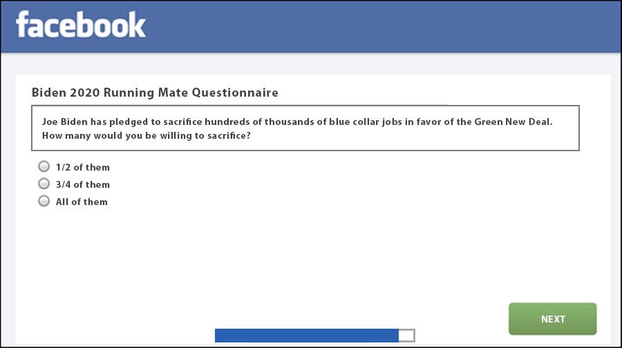 Question 9: Joe Biden has pledged to sacrifice hundreds of thousands of blue collar jobs in favor of the Green New Deal. How many would you be willing to sacrifice?