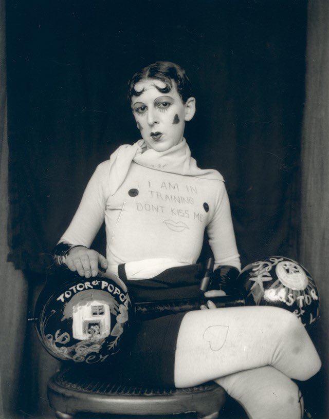 Also - the image in the very first tweet isn’t not actually Claude Cahun. It is Gillian Wearing, recreating one of Cahun’s self portraits in 2012 (Cahun, left and Wearing, right)My mistake. Apologies for mixing my Cahuns up. X