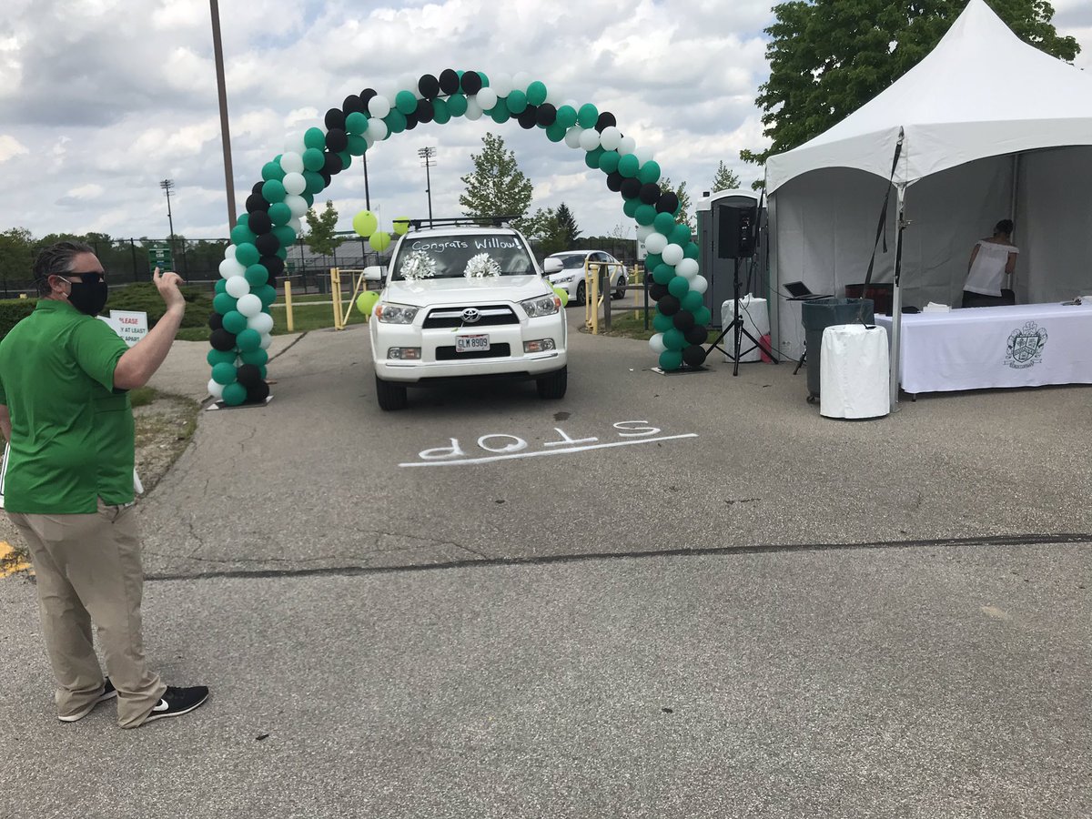 DublinSchools's tweet photo. Drive through diploma pickup continues at all three high schools. You can find livestream links at https://t.co/0TVu9wG4nf. #DCSClassof20 https://t.co/oc284FTPiT