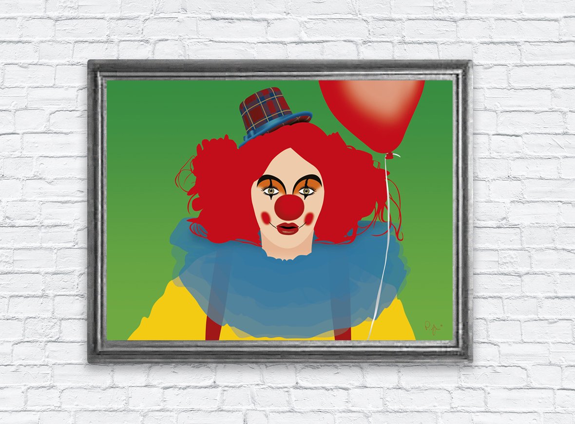 PrintsbyPablo's tweet photo. My latest creation >>> Villanelle from Killing Eve #art #prints #television #villanelle #killingeve #KillingEve3 #jodiecomer #clown #clowns #managementsucks #bbc #bbcone #ArtistOnTwitter https://t.co/qqjZDpbo5q