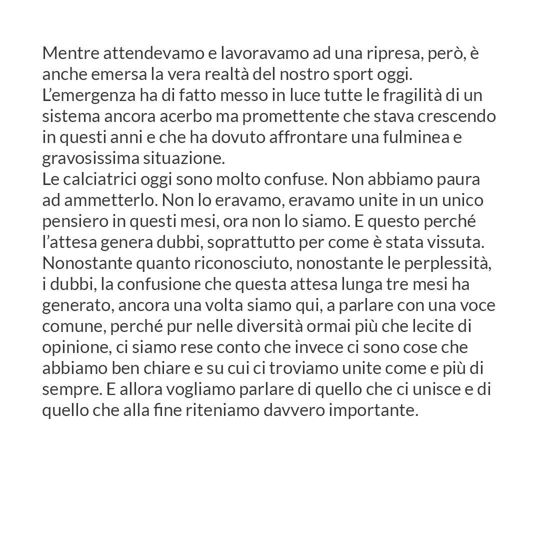 NoraHeroum's tweet photo. Lettera aperta delle calciatrici di Serie A
https://t.co/1DQ46W9S37
#DomanièOggi #DareToMoveForward https://t.co/tgyCAOXP85