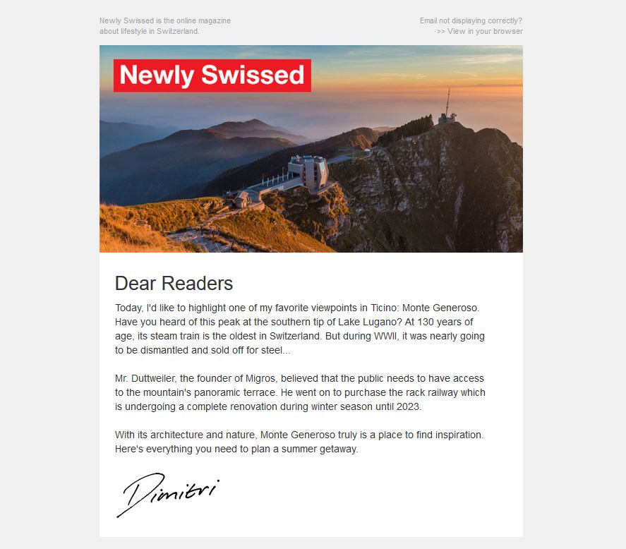 Our newsletter subscribers have just received the #MonteGeneroso special edition in the inboxes! 🙌🏻 📧

Read it here: mailchi.mp/newlyswissed/m…
Subscribe to future updates: eepurl.com/bhPRxr
#ticinomoments @ticinoturismo