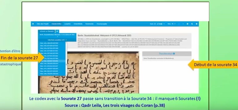 Quelques screens des manuscrits de Sana'a :