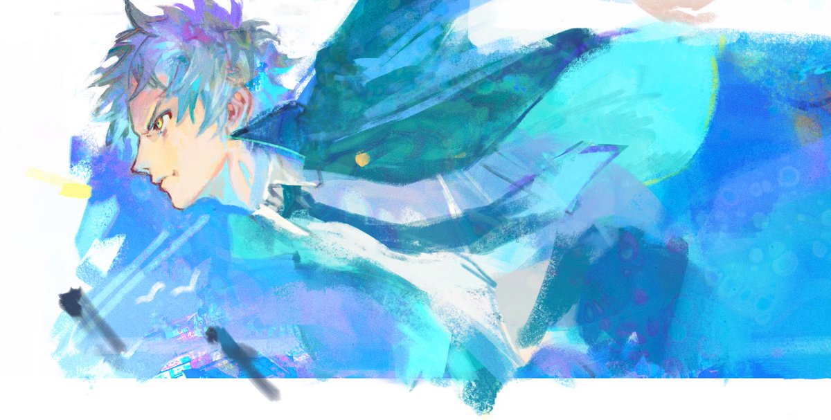 生放送のお知らせ 実写の動画でお馴染み ブルーピリオド の矢口八虎を描いて ムシウニのイラスト