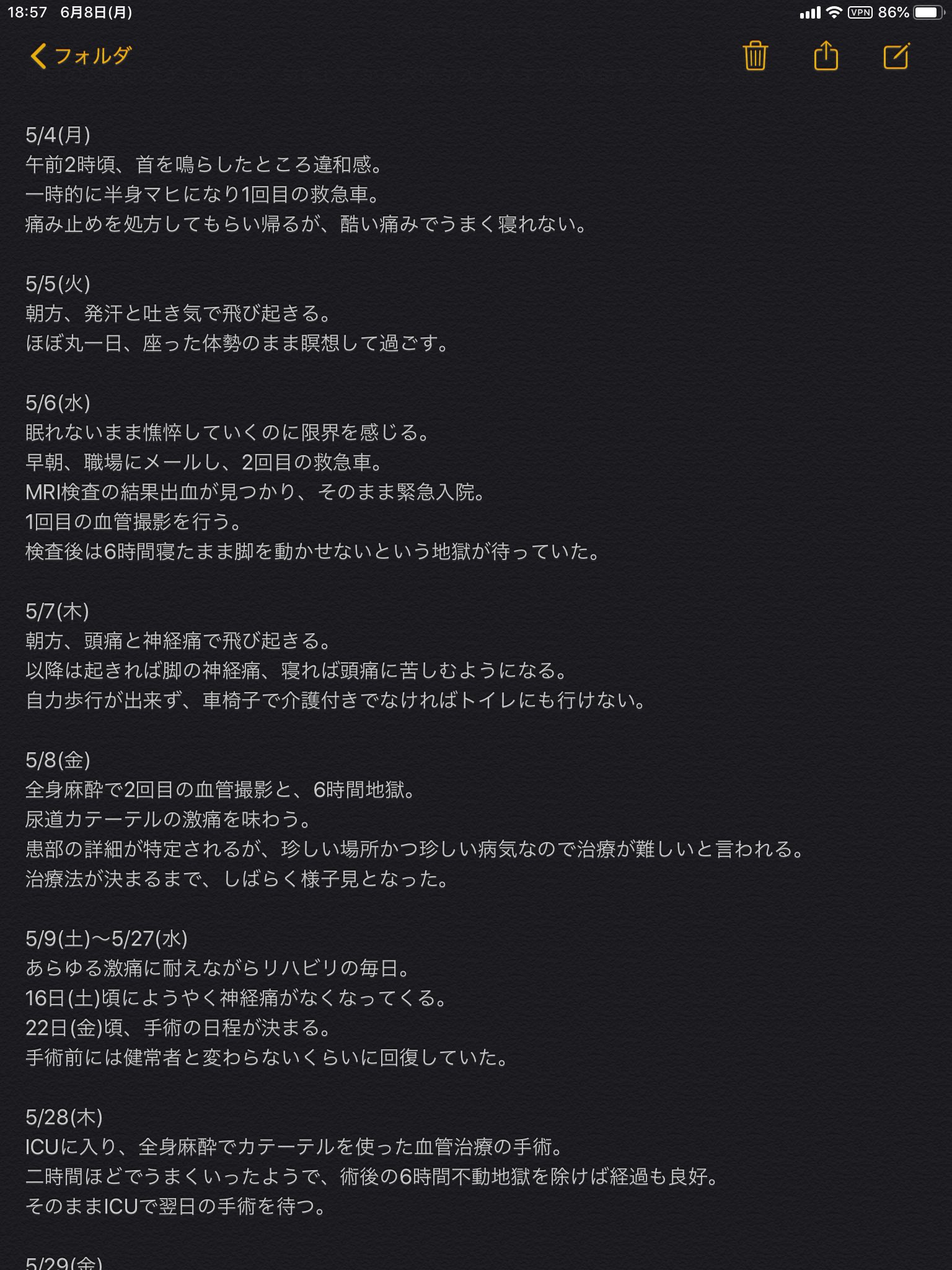 白梅 改めまして 皆さま暖かい励ましのお言葉をいただきまして 本当にありがとうございました 他に感謝のしようもありません 無事に明日の退院が決まったので 負傷してから退院が決まるまでの経緯をまとめました 興味のある方だけご覧いただければ