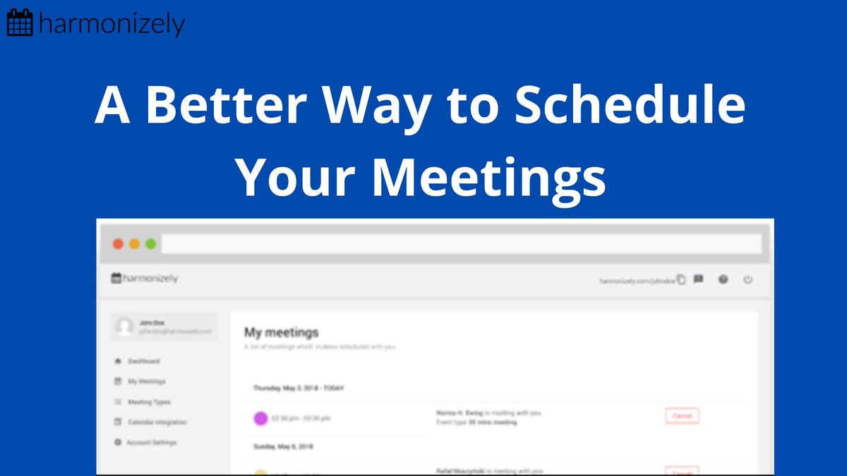 Our_iken's tweet image. Get accesss to free scheduling features,increase your conversion rates, accelerate engagement and save time with Harmonizely meeting tool.
Sign up free: bit.ly/2UlxZ98

#harmonizely #onlinemeeting #schedulemeetings
