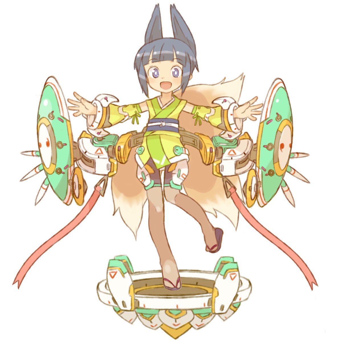 廻さんところの菊理ちゃん、パワードユニット化 モチーフは銅鏡ですじゃ! 最強の防御型+サポートユニット的イメージ オキツネ遠隔デバイス https://t.co/udqo8WmwhY