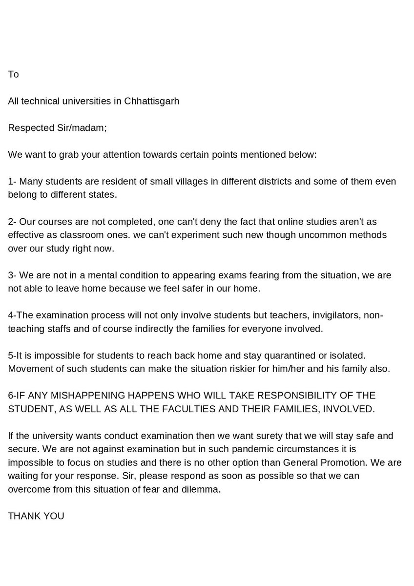 Prashantjacob8's tweet photo. @ChhattisgarhCMO @HigherEduCgGov @AICTE_INDIA @ugc_india @timesofindia @DainikBhaskar @the_hindu
@TheLallantop @saurabhtop @HRDMinistry #technicaluniversities #csvtu #generalpromotion #Examinpandemic
"IS THE LIFE OF STUDENT IS IMPORTANT OR THE EXAM" https://t.co/sIaop5VxY3