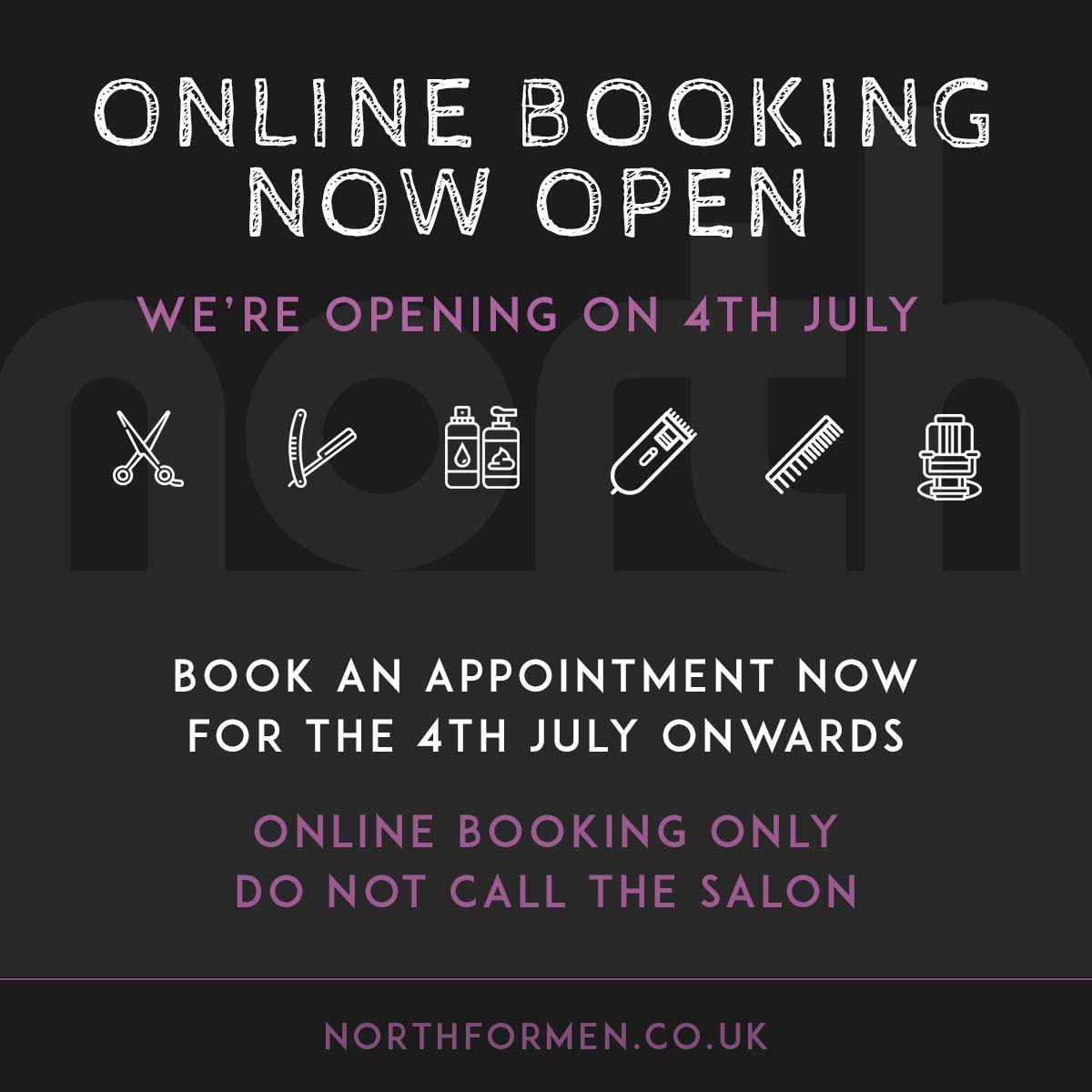 north for men (@northformen) on Twitter photo ** Online Booking Now Open ** North will be re-opening its doors on 4th July! Our online booking system is now taking bookings for dates commencing 4th July.
northformen.mylocalsalon.com/onlinebooking/ā¦
<a href="/GuiseleyGazette/">Guiseley's Gazette</a> <a href="/guiseleyhour/">#guiseleyhour</a> #hair #barber ** Online Booking Now Open ** North will be re-opening its doors on 4th July! Our online booking system is now taking bookings for dates commencing 4th July.
northformen.mylocalsalon.com/onlinebooking/ā¦
<a href="/GuiseleyGazette/">Guiseley's Gazette</a> <a href="/guiseleyhour/">#guiseleyhour</a> #hair #barber