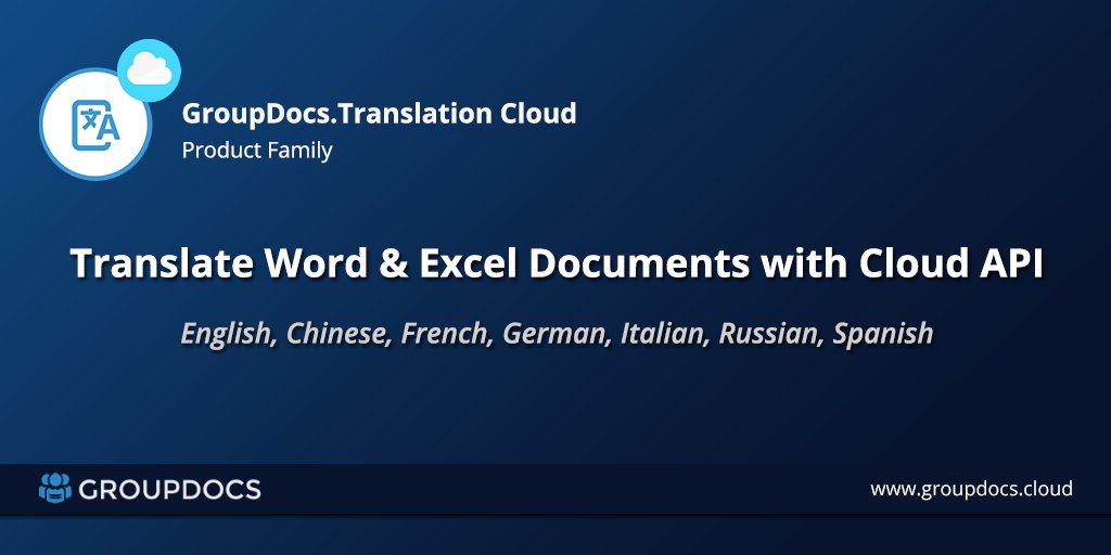 GroupDocsCloud's tweet image. Translate Word or Excel Documents with REST API.
English, Chinese, French, German, Italian, Russian, Spanish
blog.groupdocs.cloud/2020/06/06/tra…
#translate #translation #translationAPI