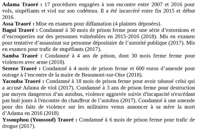 Parce qu'ils représentent la liberté, la famille Traoré est victime d'un acharnement judiciaire depuis de nombreuses années. 

Quoi de mieux en 2k20 qu'un hashtag pour combattre l'injustice ?

Alors disons à la justice: #StopAuxTraore. Pour qu'elle s'en prenne enfin à d'autres !!