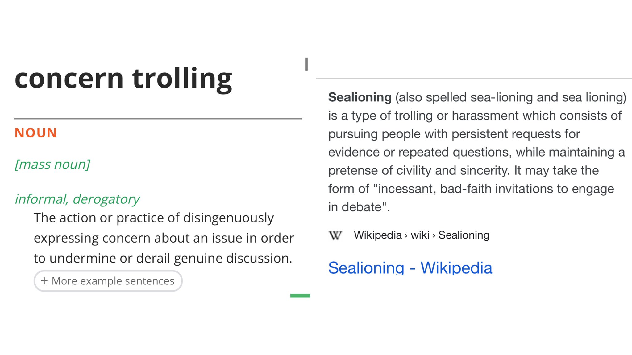 Nati Ⓥ (they/them) on X: This extends to concern trolling aka  sealioning as well as belittling and/or mocking protestors. You pull that  shit on my content - take the L and get