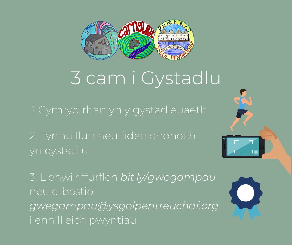 Cofiwch am ein diwrnod Gwe-Gampau HEDDIW! Cadwch lygaid allan ar ein cyfryngau cymdeithasol drwy gydol y dydd.  Mwy o wybodaeth ar ein gwefan!

Remember about Gwe-Gampau TODAY! Keep an eye out on our social media sites throughout the day. 

ysgolpentreuchaf.org/gwe-gampau.html