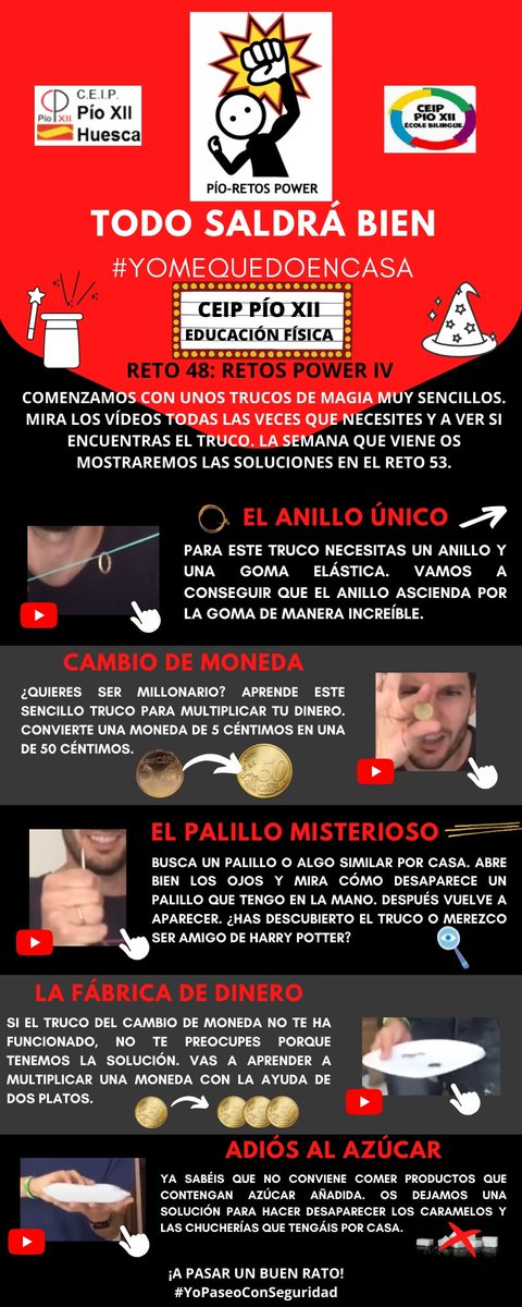 LuisAnguloEF's tweet photo. RETO 48: RETOS POWER IV
Comenzamos la semana con un poquito de magia. Mirad los vídeos y a ver si descubrís los trucos del mago🧙♂️Con @aguabos en el @CEIP_PioXII
https://t.co/BiINnQIYiu
#ElPioNoDejaDeMoverse #retosEF #edufis https://t.co/jWqriBthdH