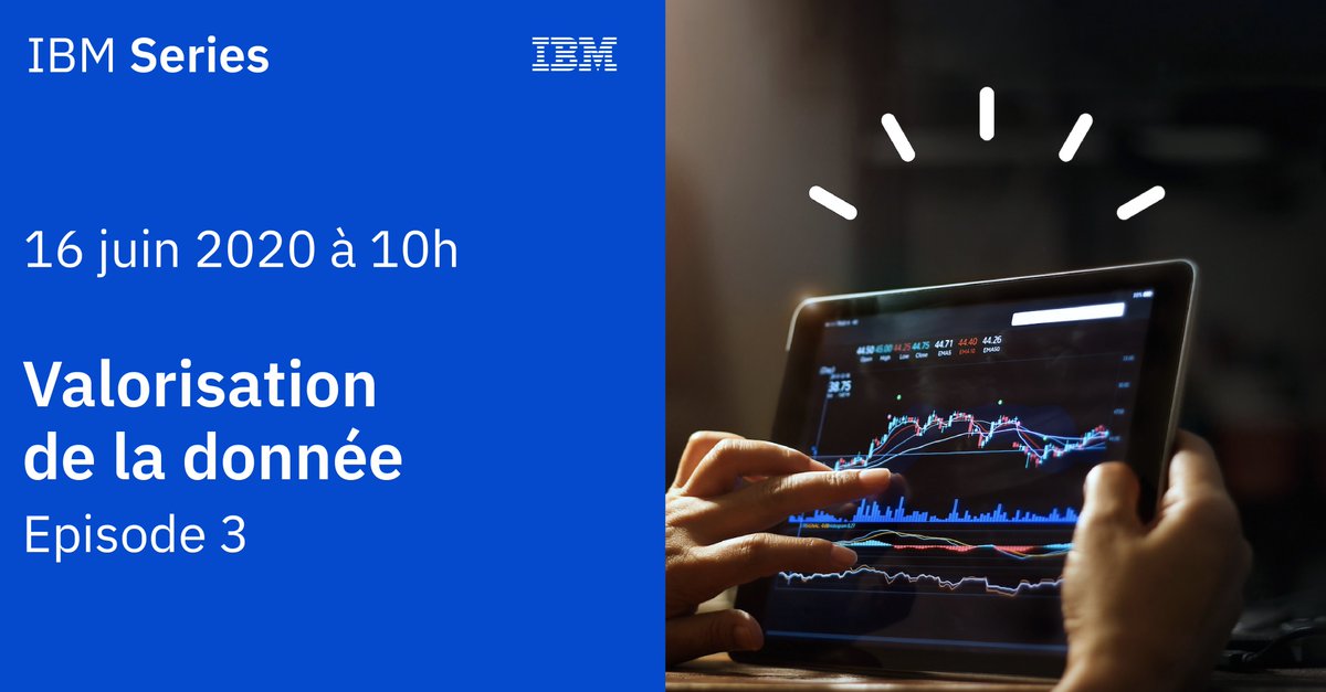 #IBMSeriesFrance 
Episode #3 - Valorisation de la donnée - 16 juin à 10h00
Votre transition vers l’IA grâce à un accès simple et unifié à vos données et une plateforme de virtualisation sécurisée et performante
Agenda et Inscription ibm.co/2ZykFSd
