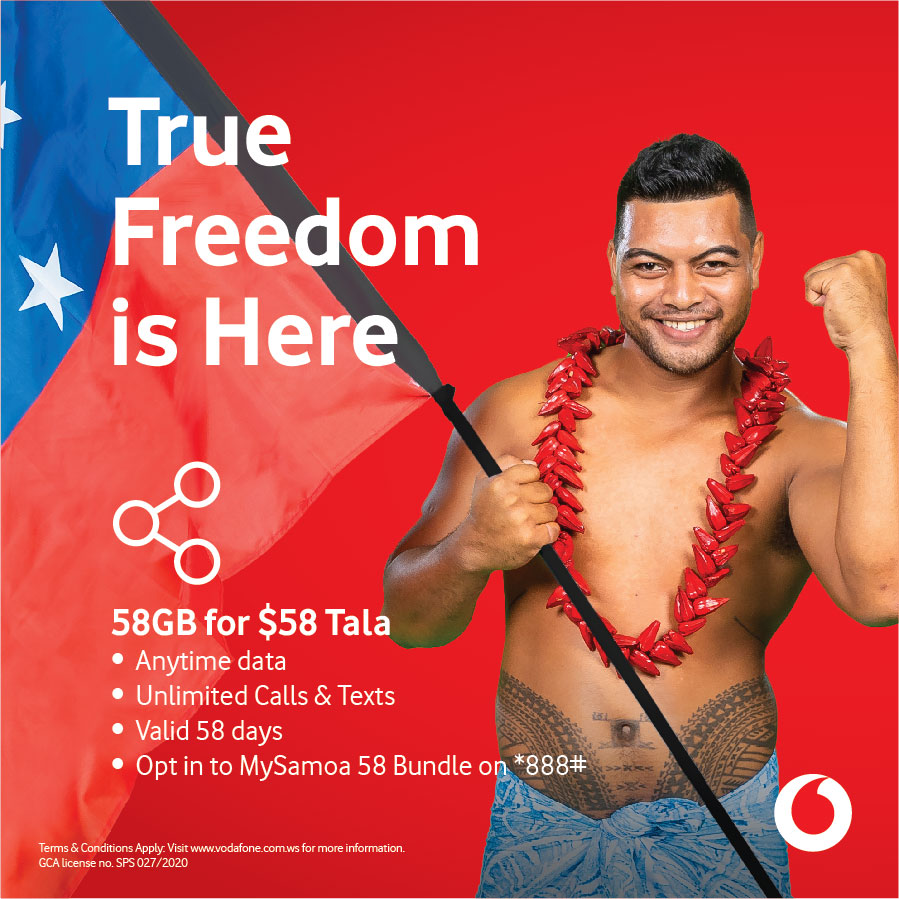 VodafoneSamoa's tweet photo. 🇼🇸 Freedom to Choose 🇼🇸
Vodafone gives you More Data, More Calling Minutes and More Texts for $58 Tala for 58 days. Choose Vodafone now. 😎
👉 Dial *888# and purchase your My 58 Bundle now.
#VodafoneSamoa #MySamoa #MyVodafone #SwitchNow #TheFutureIsExciting #Ready https://t.co/eEdf01t3um