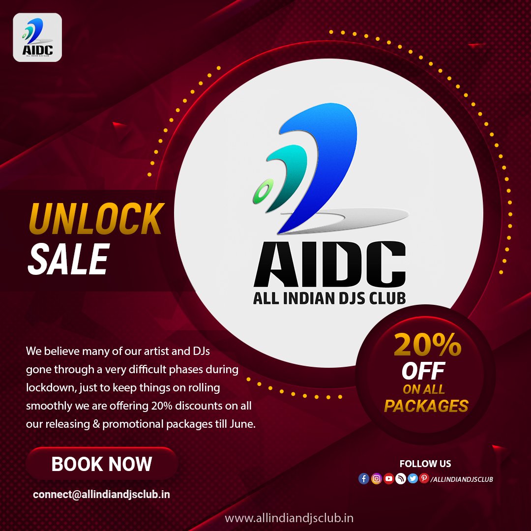 8thJune'20,COVID-19|UNLOCK 1 STARTS 
We believe many of our artists went through difficult phases during d lock-down period, just to keep things on rolling smoothly we r offering a 20% straight discount on all our releasing&promotional packages who enroll in the month of Juneonly
