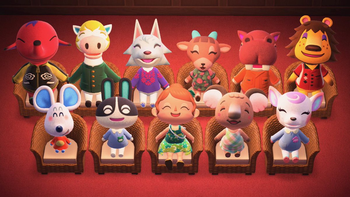 真野恵里菜 あつ森垢 Di Twitter アデレードが仲間入りしたから このメンバーでの集合写真 なにかと洋服あげちゃうから 呼び出したらみんないろんな服着てた あつまれどうぶつの森 あつ森集合写真