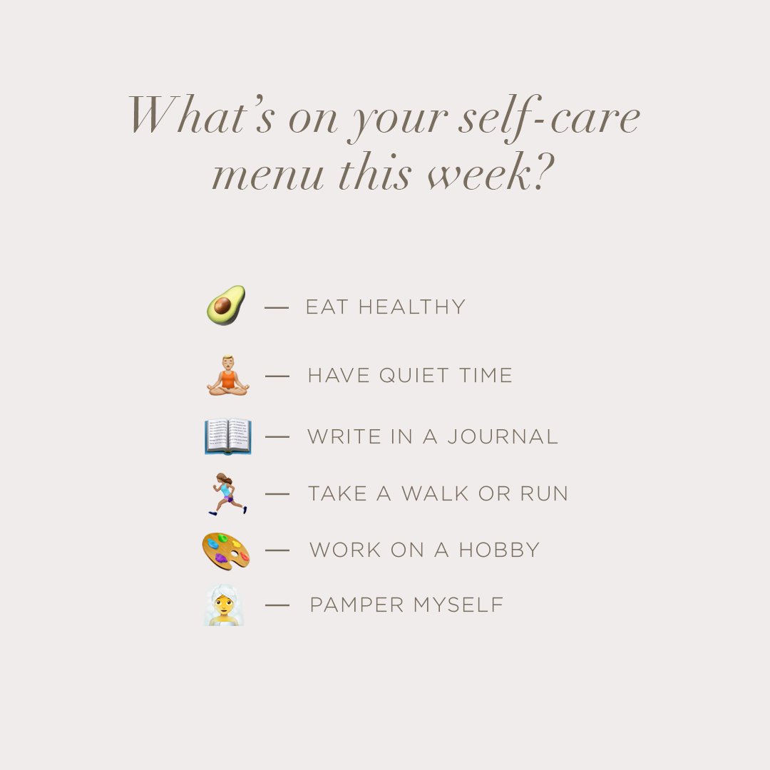 What's on your self-care menu this week? #mondaymotivation