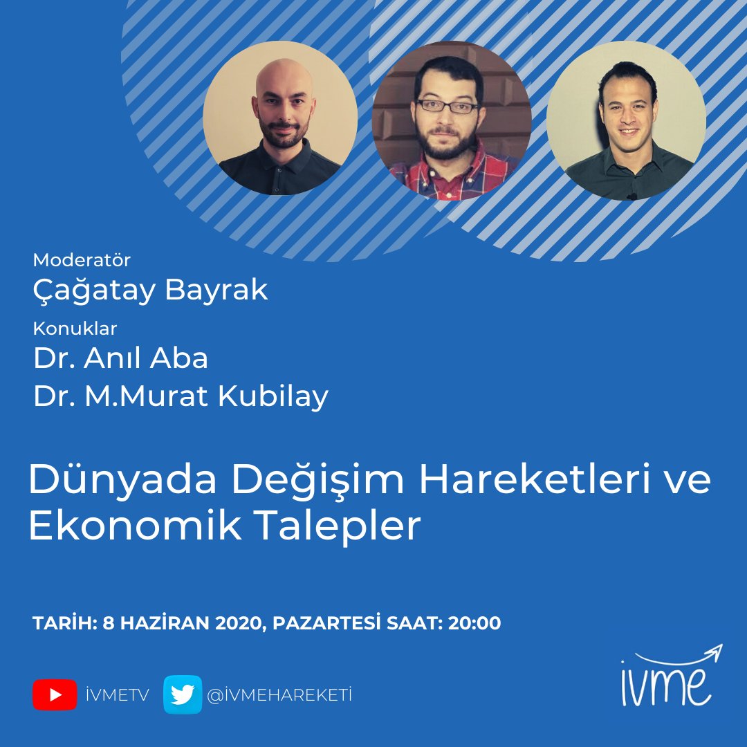 📌'Dünyada Değişim Hareketleri ve Ekonomik Talepler' Anıl Aba(@realAnilAba) ve M.Murat Kubilay(@mmkubilay ) Çağatay Bayrak (@cbayrak88)'ın sorularını yanıtlıyor. 8 Haziran Pazartesi Saat 20'de 📺İVME TV'de!👊 #ivmekuşağı #birlikteyürüyelim #demokratiksosyalistler