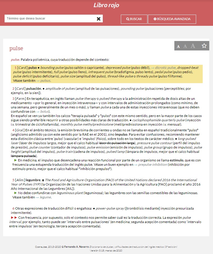 Cosnautas V Twitter El Termino Pulse Aparece Definido En El Librorojo Como Una Palabra Polisemica Cuya Traduccion Depende Del Contexto Se Describen Hasta 6 Casos En Los Que Su Significado Difiere