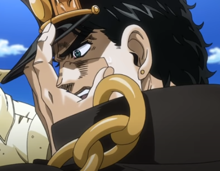 cause in comparison in the anime they made him less expressive, you'd be shocked to find that they just made jotaro pull irritated faces instead of being scared for some reason? and hell his tears at the end werent even visible