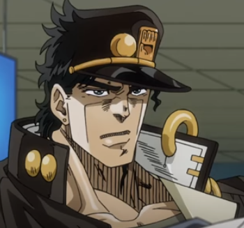 cause in comparison in the anime they made him less expressive, you'd be shocked to find that they just made jotaro pull irritated faces instead of being scared for some reason? and hell his tears at the end werent even visible