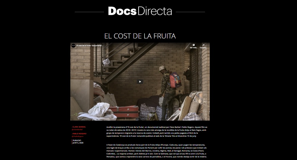 Estem molt sorpresos de la bona acollida que ha tingut 'El cost de la fruita' en obert. Quasi 4.500 visites aquest cap de setmana. Gràcies pel vostre suport!  

Fins el 19 de juny | directa.cat/el-cost-de-la-…