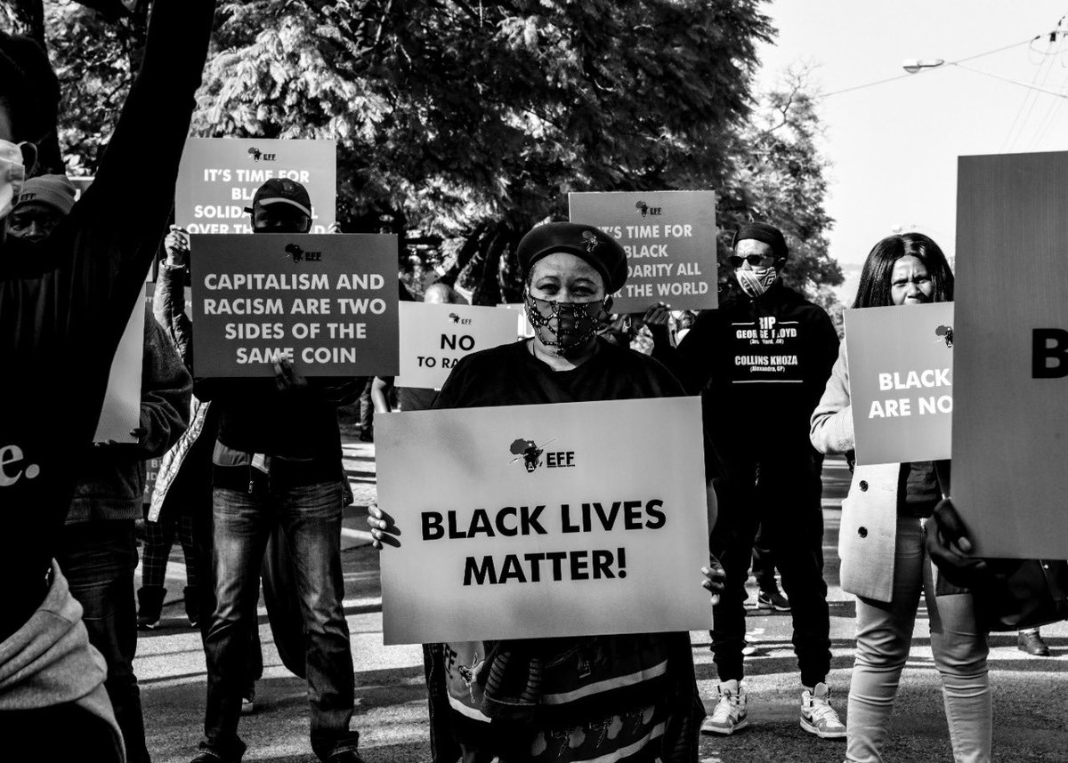 EFFSouthAfrica's tweet photo. It’s time for black solidarity all over the world. #EFFBLMProtest https://t.co/PBj3u0n0r3