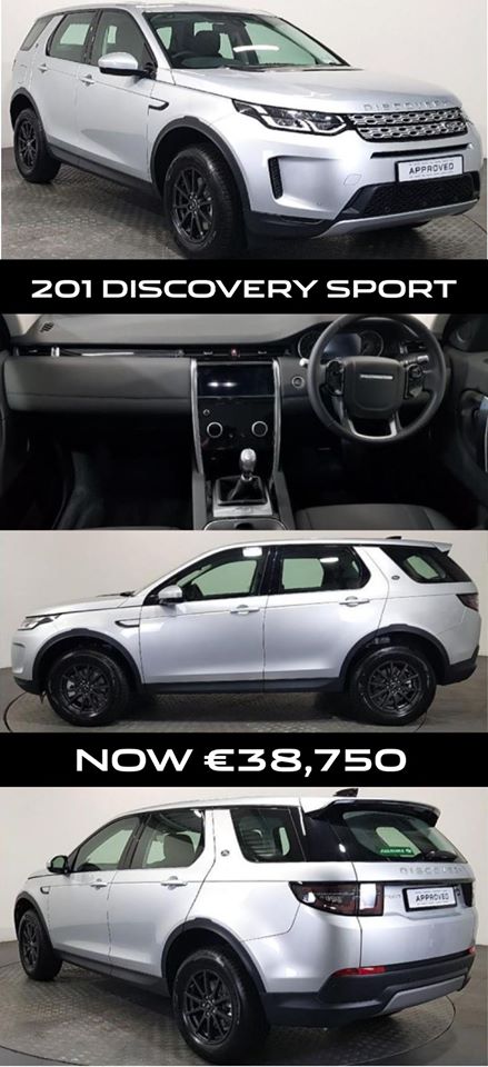 201 Land Rover Discovery Sport 150bhp model with Smartphone Pack, Clear Sight Mirror, Parking Sensors, Parking Camera, 17' Alloys, Alarm and Immobiliser. Price: €38,750 with finance available. Call Auto Boland Jaguar Land Rover Waterford today on 051-335000 for more information