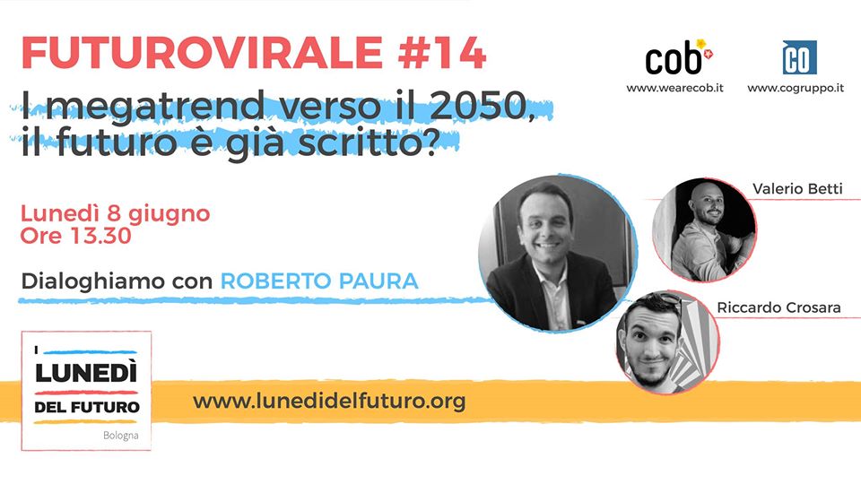 Alla scoperta dei #megatrend verso il 2050. Oggi alle 13.30 ne parliamo con @RobertoPaura presidente di @institutefuture 
facebook.com/events/1110958…
#futuro #anticipazione #foresight