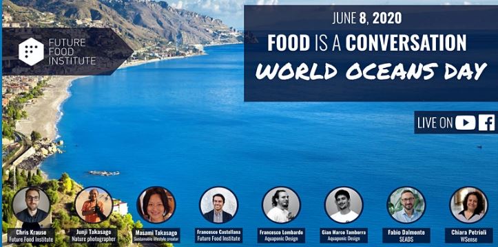 Today #june8 is the #worldoceansday Join us at 6 PM CET on the virtual stage set up by @FutureFoodInstitute on its own #YouTube channel youtube.com/futurefoodinst… Our R&D Director @CPetrioli will be giving a talk on #IoUT #seafood #innovation and #blueeconomy #technology #oceans