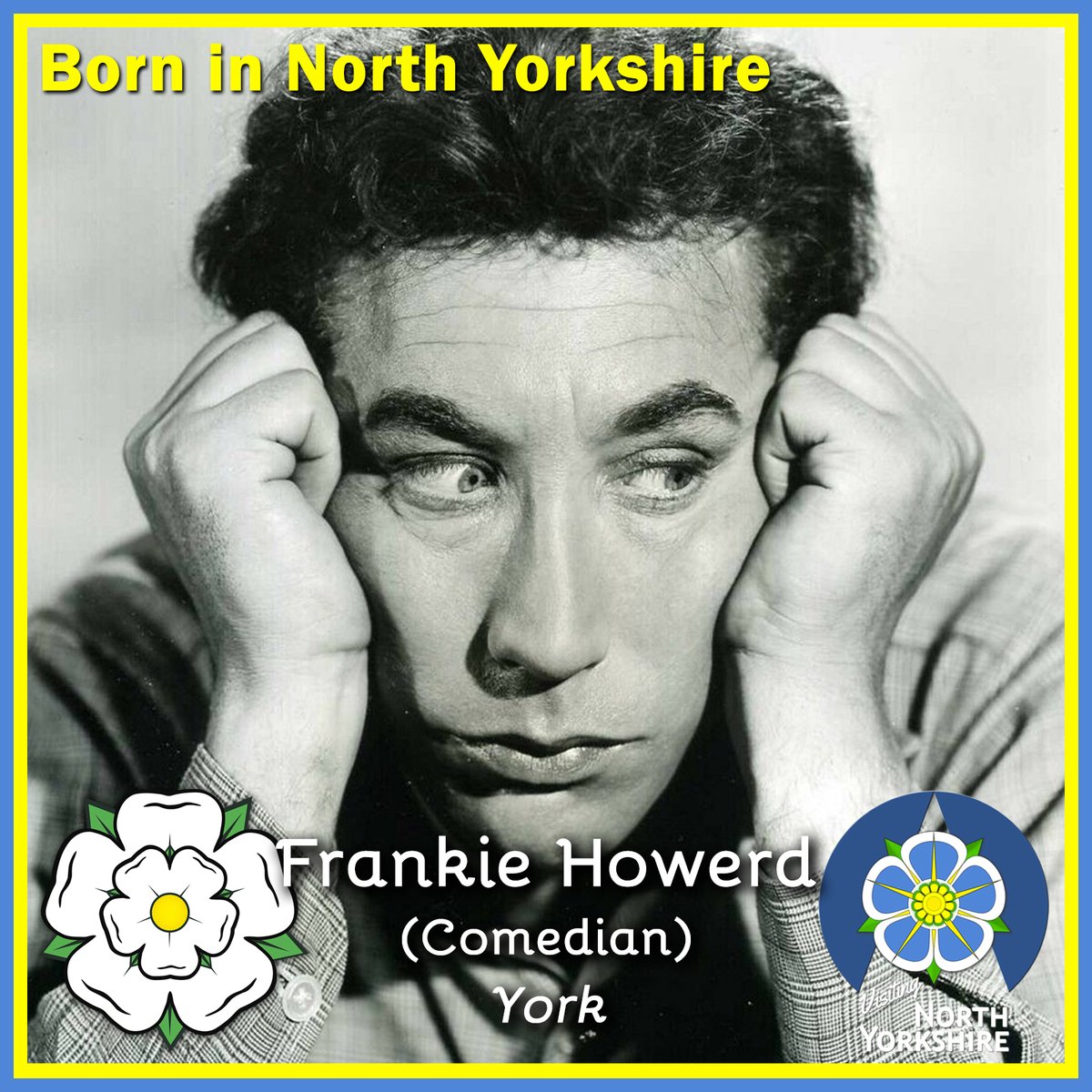 VNYorkshire's tweet photo. Born the son of soldier at the City Hospital in York in 1917, Frankie was educated in London. His career spanned 6 decades &amp; he became one of the country's most loved entertainers. A star of stage &amp; screen, both large and small.

#TW3 #EstablishmentClub #UpPompe #VarietyBandbox https://t.co/EaxtWgBHsC