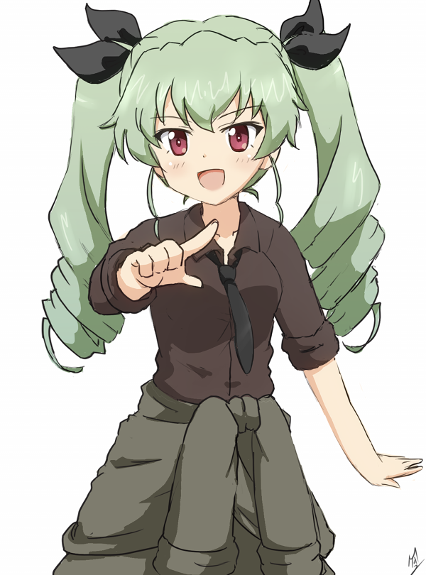 アンチョビ(ガルパン) 「ドゥーチェコールだ!

#ガルパン 」|MA-2㌠のイラスト