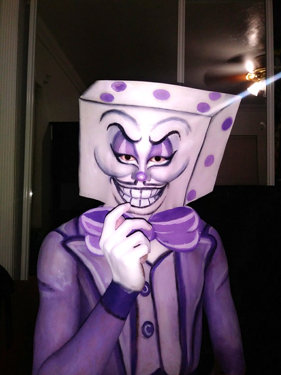 I wanna cosplay more mustache men LMAO #kingdice #cuphead #kingdicecos