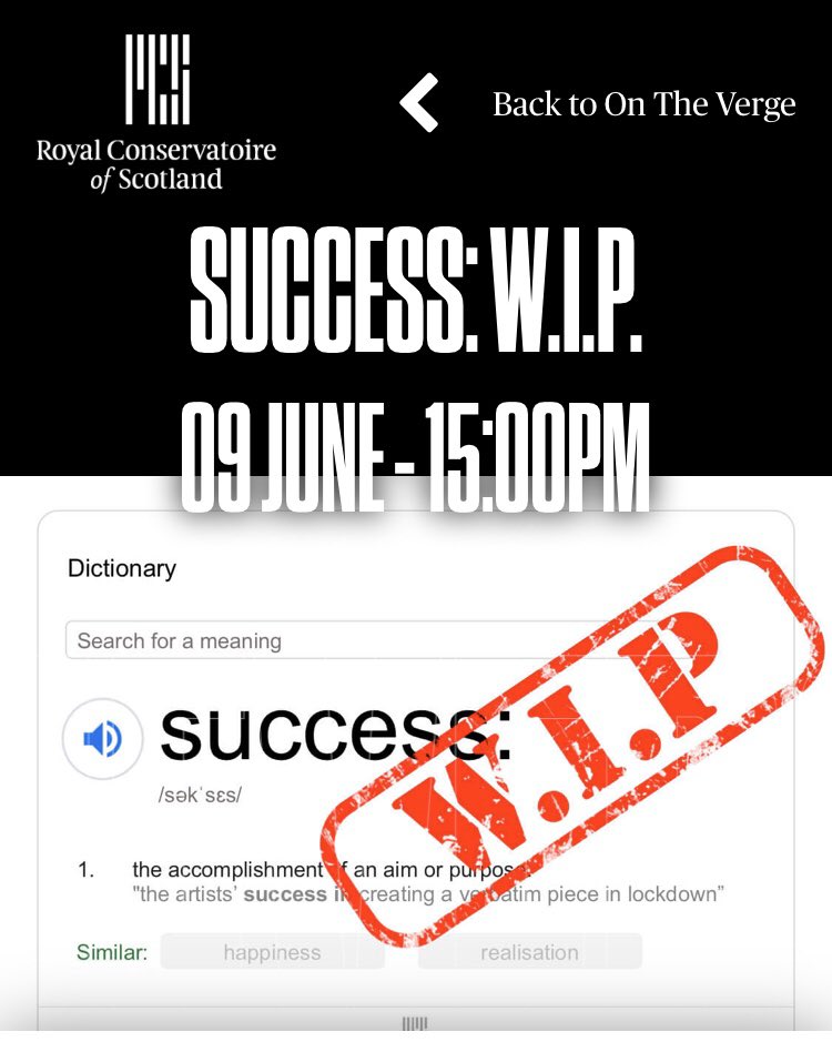 A verbatim piece that I was lucky enough to be involved as part of #OnTheVerge with <a href="/RCStweets/">Royal Conservatoire of Scotland</a> and <a href="/rcsmacct/">RCS MA/MFA Classical & Contemporary Text</a> is streaming tomorrow at 3pm as well as all of the other brilliant pieces across the week. Tune in if you fancy it! 

<a href="/SupportBritish/">U.K. Actors Support Network</a>