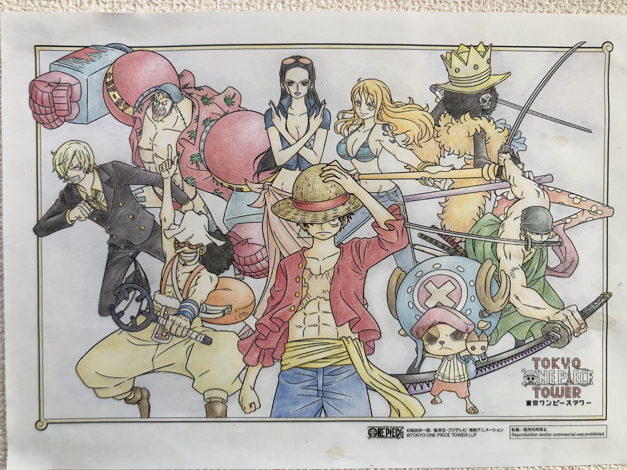 鈴呼 在 Twitter 上 おうちでワンピースタワー 塗り絵塗りました 時間掛かりましたが とっても楽しかったです コーヒーの染みは誤魔化せず T Co Ktfp3q39v9 Twitter