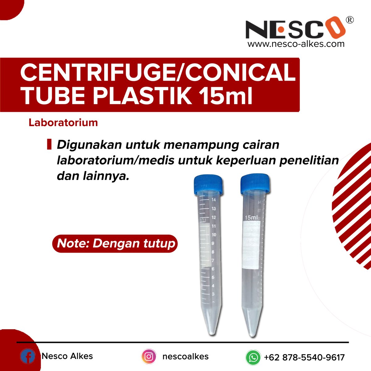 nescoalkes's tweet image. #centrifugetube #jualalkes #alkesonline #laboratorium