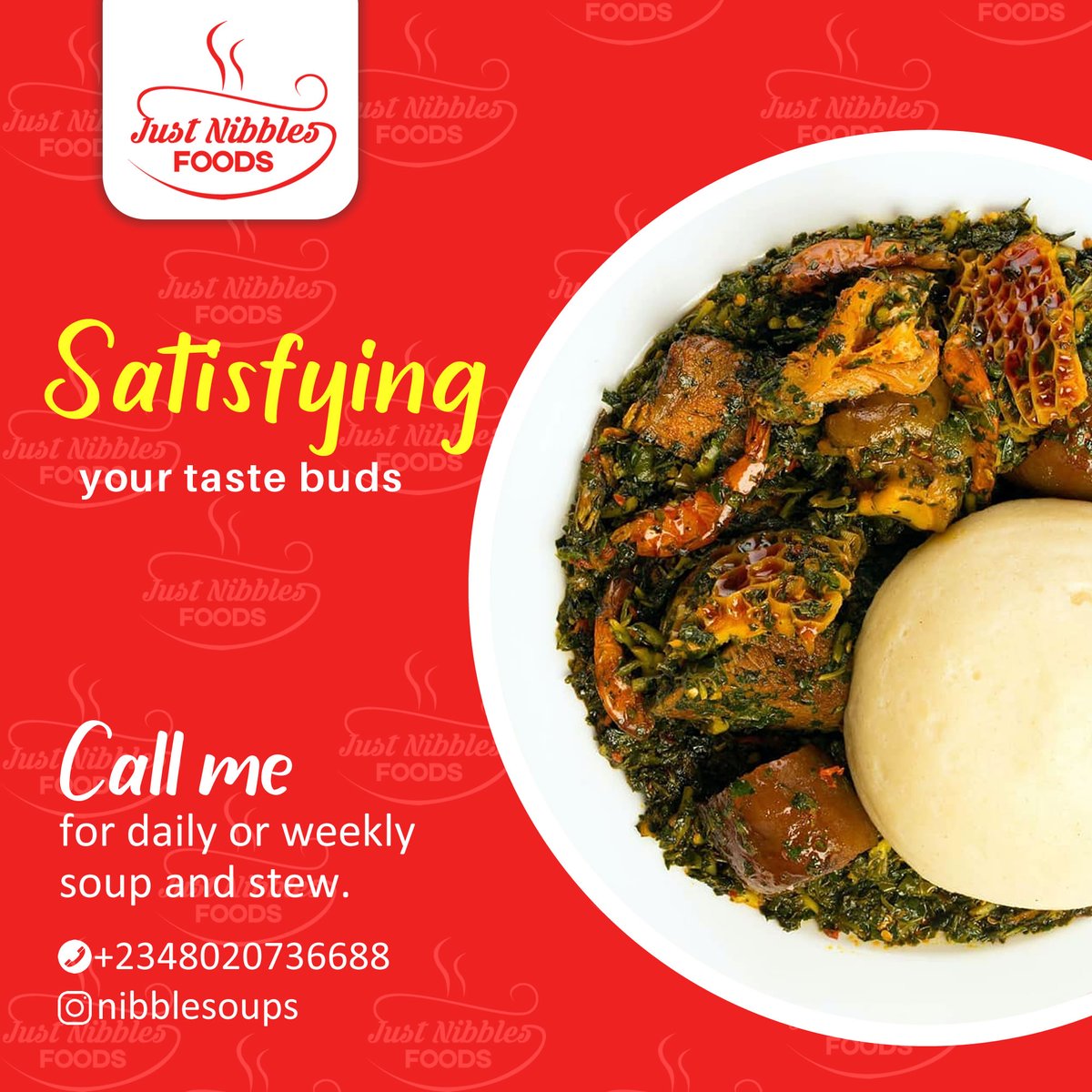 nibblesoups's tweet image. A new week to taste any of our delicacies 
We are just a call away
 #justnibblesfoods #nibblesoups #schoolreopening #justnibblesoups #hustlersquare #mondaythoughts