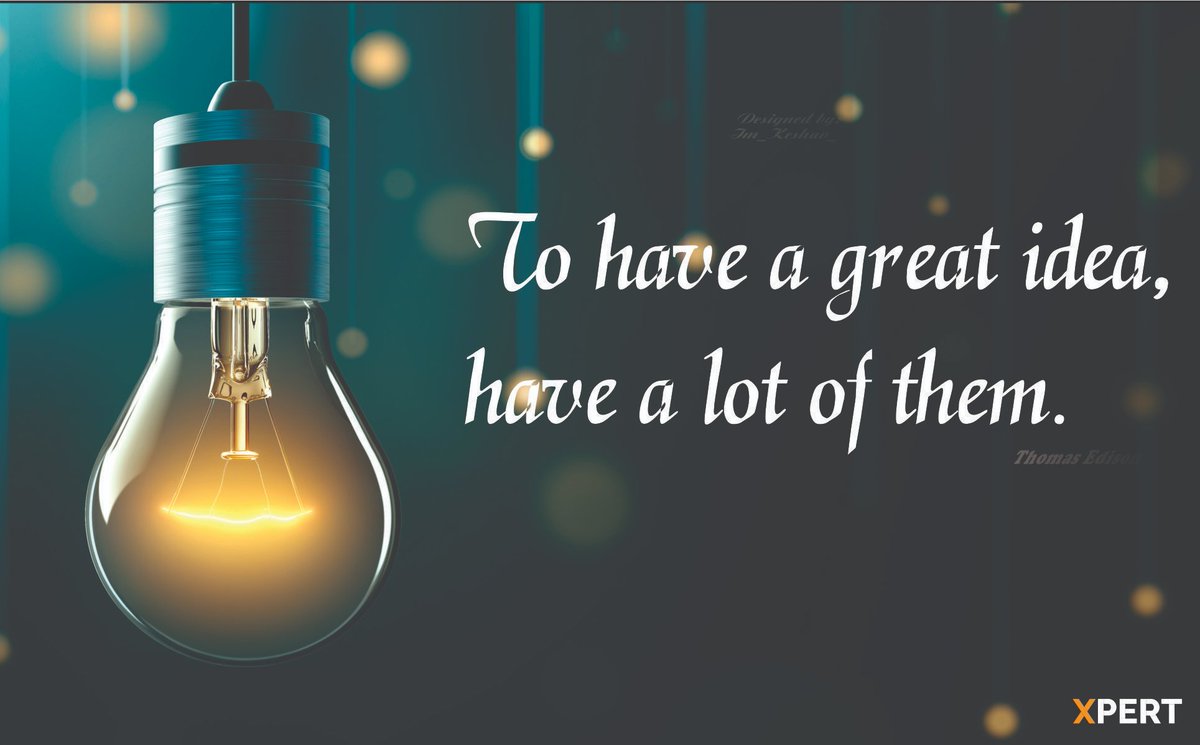 ImKeshav3's tweet photo. "To have a Great Idea, have a lot of them"

Work by me
Try it: https://t.co/R1OwQaqwra
Use my invite code : Xy5p to signup.
#digitalmarketingtips #graphicsdesign #Xpert  #motivation #staymotivated #entrepreneurship #best https://t.co/gB6DSwRLzM