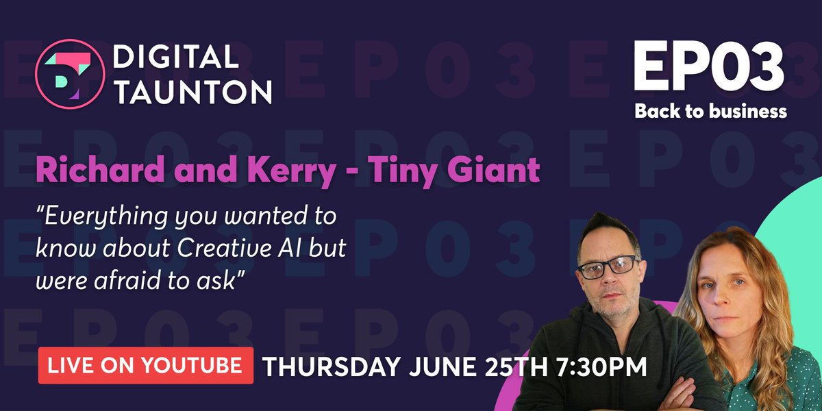Time to roll up our sleeves and get to work! 
EP03 of #digitaltaunton happening LIVE on YOUTUBE.
⏰June 25th at 19:30 
👉🏻Signup: buff.ly/2UlxEDz
