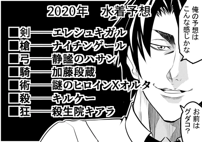 とりあえず、今年の水着予想(願望)置いときますね。 